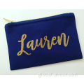 Customized Print Velvet Pouch Makeup Bag Luxury velvet foil small makeup pouch bags Factory